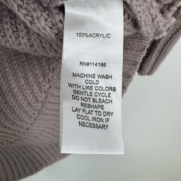 NEW 89th and Madison Off Shoulder Cowl Neck Sweater S Quail Chunky Knit Preppy - Picture 8 of 9